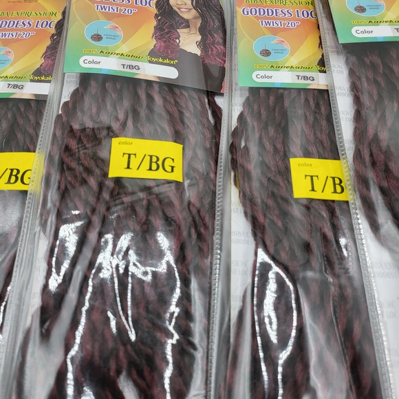 Goddess Loc Twist 20" 5pks - Coloits 1 1b/30 1b/burgandy - Picture 7 of 16